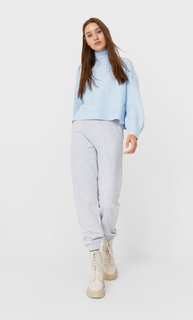 Stradivarius Укороченный Топ Soft Touch Небесно-Голубой M