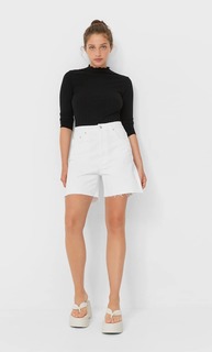 Stradivarius Лонгслив С Волнистыми Кромками Черный M