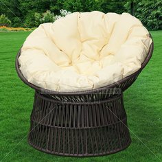 Кресло садовое JYF18118 ротанг с бежевой подушкой, до 150 кг Green Days