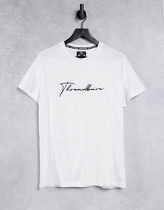 Белая базовая футболка с большим логотипом-подписью Threadbare-Белый