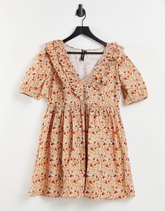 Чайное платье мини с цветочным принтом в стиле ретро Influence-Multi