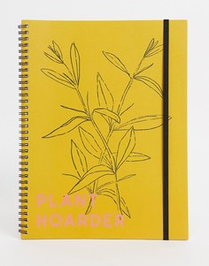Блокнот A4 с надписью "Plant hoarder" Typo-Желтый