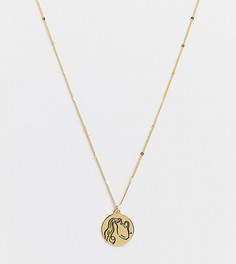 Золотистое ожерелье с зодиакальной подвеской со знаком Водолея и камнем-оберегом Kate Spade-Золотистый