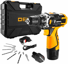 Аккумуляторная дрель-шуруповерт DEKO DKCD12 FU-Li Set 3 + оснастка 13 шт (063-4173)