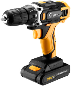 Аккумуляторная дрель-шуруповерт DEKO DKCD20 FU-Li 2x2,0 Ач, 63 предмета (063-4093)