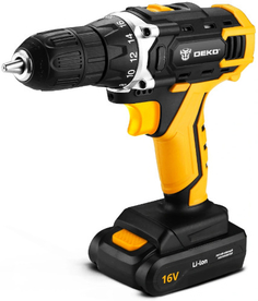 Аккумуляторная дрель-шуруповерт DEKO DKCD16 FU-Li + 63 аксессуара (063-4099)