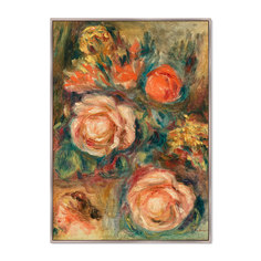 Репродукция картины на холсте bouquet de roses 1900г. (картины в квартиру) коричневый 75x105 см.