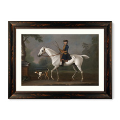 Репродукция картины в раме sir roger burgoyne riding badger 1740г. (картины в квартиру) коричневый 61x81 см.
