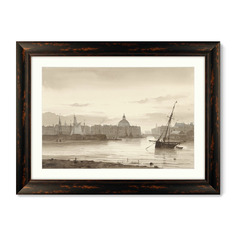 Репродукция картины в раме amsterdam 1879г. (картины в квартиру) бежевый 81x61 см.
