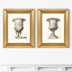Набор из 2-х репродукций картин в раме medici vase 1697г. (картины в квартиру) коричневый 41x51 см.