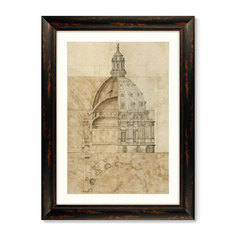 Репродукция картины в раме эскиз собора святого павла 1690г. (картины в квартиру) бежевый 61x81 см.
