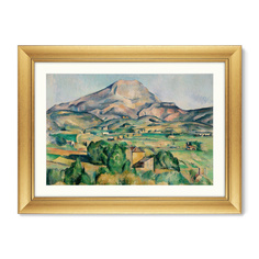 Репродукция картины в раме mont sainte-victoire , 1892г. (картины в квартиру) зеленый 80x60 см.