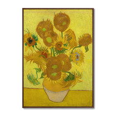 Картина sunflowers, 1889г. (картины в квартиру) желтый 75x105 см.
