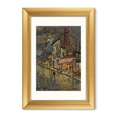 Картина paris by night, 1923г. (картины в квартиру) коричневый 50x70 см.