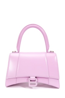Сиреневая сумка из кожи Hourglass Small Balenciaga