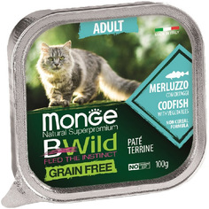 Корм для кошек Monge BWild Grain Free треска с овощами 100 г