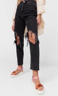 Stradivarius Джинсы Mom Fit С Разрывами С Эффектом Потертости 42