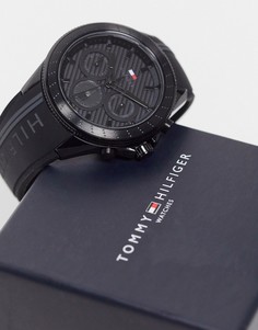 Мужские часы черного цвета с силиконовым ремешком Tommy Hilfiger 1791861-Черный