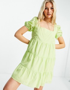 Зеленое пляжное платье в клетку Influence-Зеленый цвет