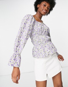Блузка с мелким цветочным принтом и длинными рукавами Influence-Многоцветный