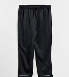 Атласные комбинируемые пижамные брюки черного цвета Loungeable Maternity-Черный цвет