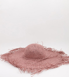 Соломенная шляпа розового цвета с необработанными краями South Beach-Розовый цвет