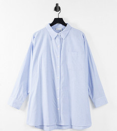 Сине-белая oversized-рубашка для сна из хлопка в полоску ASOS DESIGN Maternity-Голубой