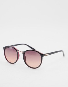 Круглые солнцезащитные очки в черной оправе с тонированными линзами Noisy May-Черный цвет