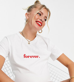 Белая футболка с вышитой надписью "Forever" ASOS DESIGN Maternity-Белый