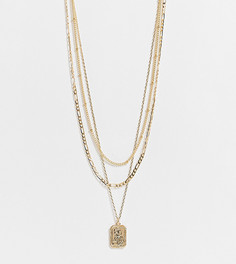 Ожерелье в несколько рядов с подвеской со Св. Христофором Reclaimed Vintage Inspired-Золотистый
