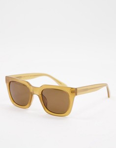 Солнцезащитные очки унисекс в квадратной светло-коричневой оправе A.Kjaerbede Nancy-Коричневый цвет