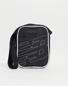Черная сумка через плечо с крупным логотипом New Balance-Черный цвет