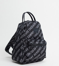 Эксклюзивный черный рюкзак небольшого размера со сплошным принтом из логотипов Herschel Supply Co Exclusive Nova