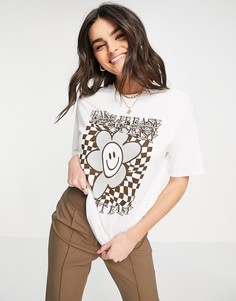 Белая oversized-футболка с принтом и надписью "Take It Easy" ASOS DESIGN-Белый