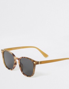 Солнцезащитные очки в коричневой черепаховой оправе River Island-Коричневый цвет