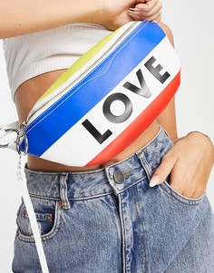 Разноцветная сумка-кошелек на пояс с надписью "Love" Rebecca Minkoff-Multi