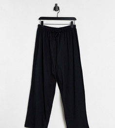 Черные трикотажные пижамные штаны с прямыми штанинами ASOS DESIGN Petite — выбирай и сочетай-Черный цвет