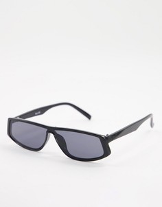 Черные солнцезащитные очки в тонкой оправе в спортивном стиле NA-KD-Черный цвет