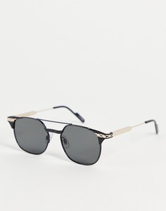 Солнцезащитные очки-авиаторы в стиле унисекс из комбинированных металлов черного цвета с золотистыми элементами Spitfire Grit-Черный цвет