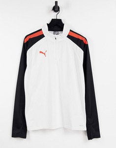 Белый топ с молнией 1/4 Puma Football Liga