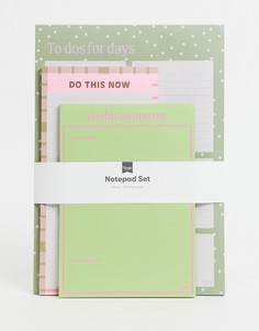 Набор из 3 блокнотов зеленого и розового цвета для записи списка дел Typo-Многоцветный