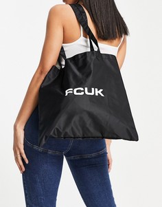 Черная сумка-тоут с белым логотипом French Connection-Многоцветный