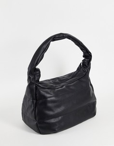 Большая черная сумка через плечо из искусственной кожи ASOS DESIGN-Черный