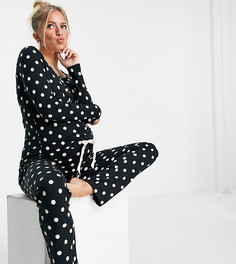 Черная пижама в горошек Missguided Maternity-Multi Mama.Licious