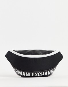 Черная сумка-кошелек на пояс с текстовым логотипом Armani Exchange-Черный цвет