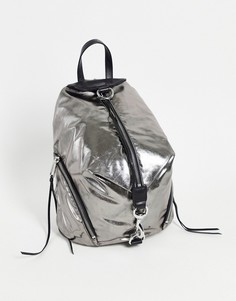 Серебристый рюкзак на сквозной молнии Rebecca Minkoff
