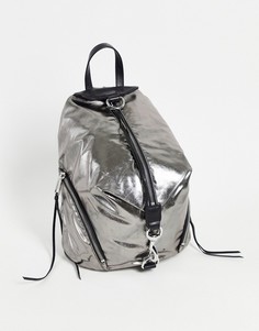 Серебристый рюкзак на сквозной молнии Rebecca Minkoff
