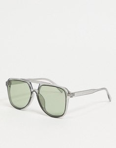 Серебристые очки в стиле «навигатор» New Look-Черный цвет
