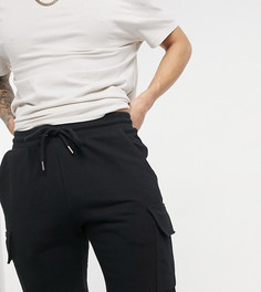 Черные трикотажные шорты с карманами карго ASOS DESIGN-Черный цвет