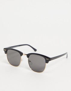 Квадратные солнцезащитные очки в черной ретро-оправе New Look-Черный цвет